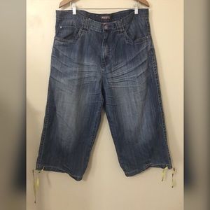 MISKEEN MSKN Embroidered Baggy Hip Hop Denim Jeans